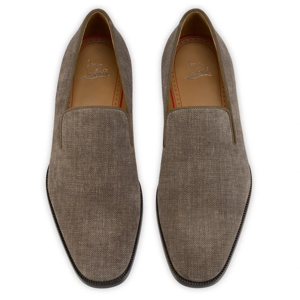 Christian Louboutin Mens Danny Flex Flat Crosta Silex Grey Dress Loafer 43 10